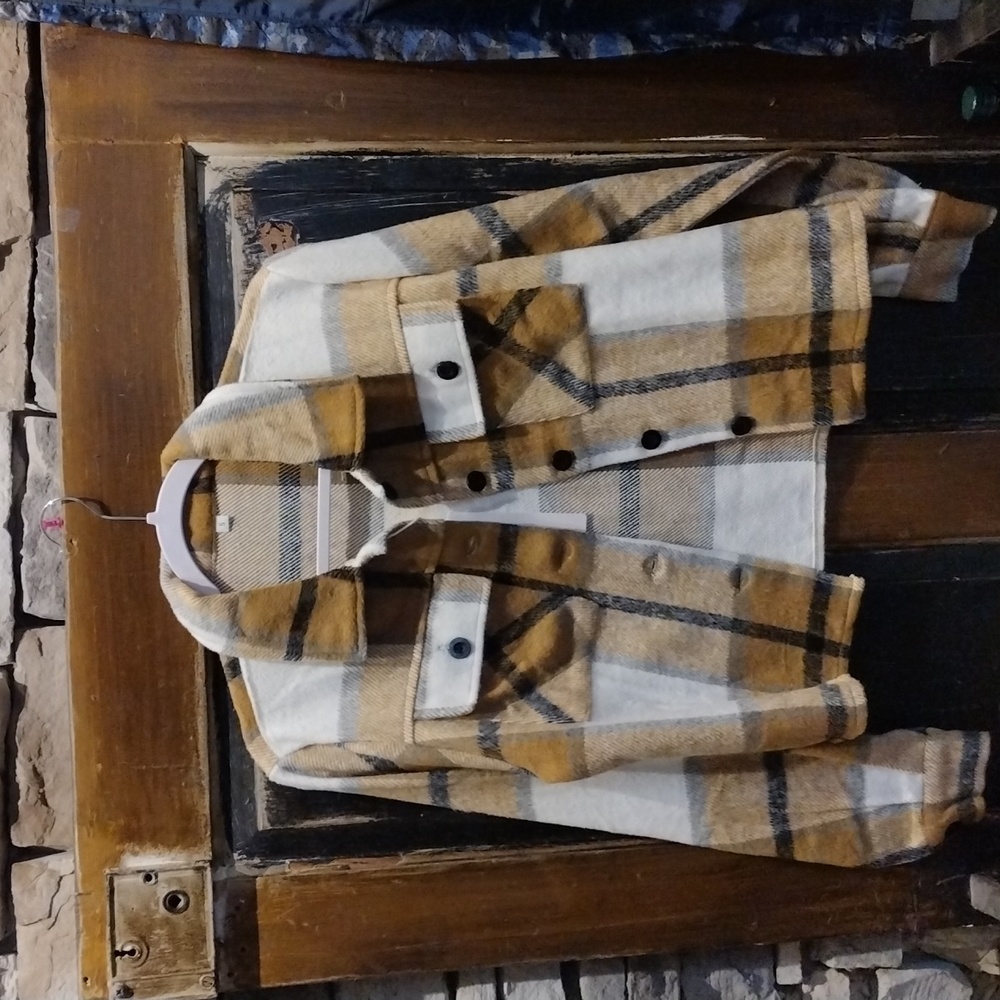 Plaid fashion crop jacket size S